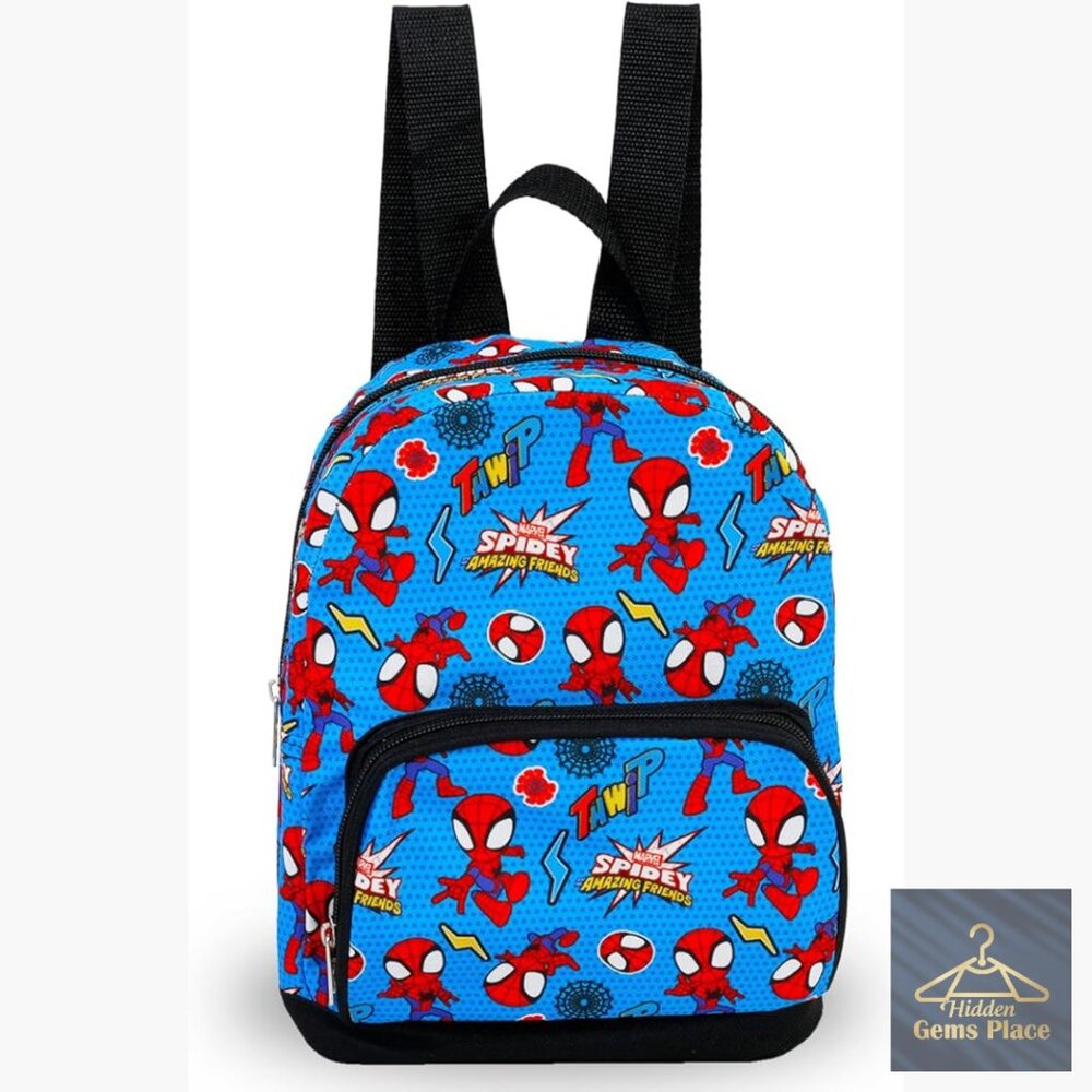 Spiderman Mini Backpack 10" Adjustable Straps Can… - image 1